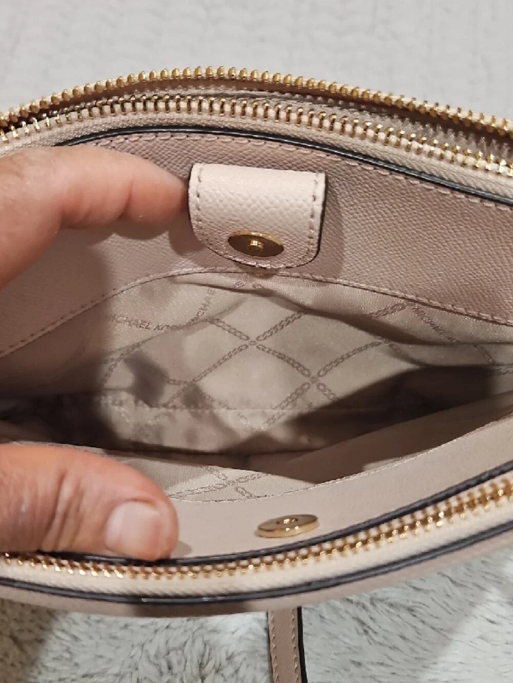 Michael Kors Pale Pink Leather Crossbody Bag